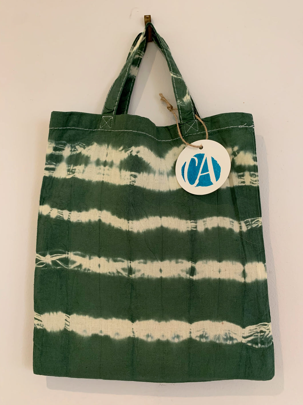 Forest Green Tie Dye Small Tote Bag