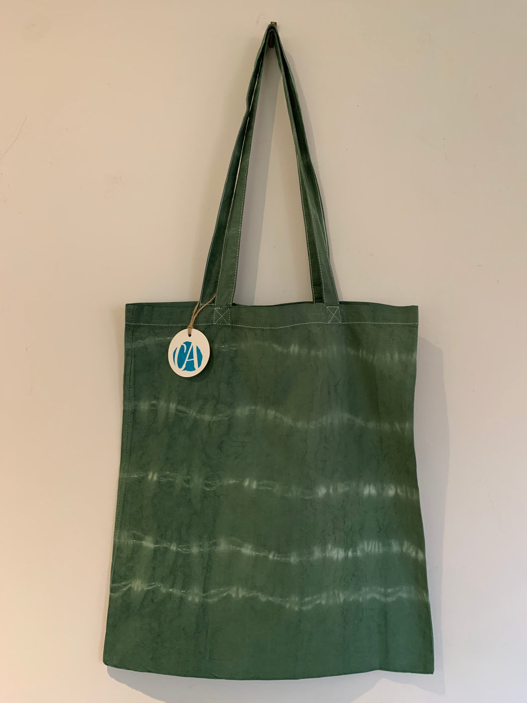 Forest Green Tie Dye Tote Bag